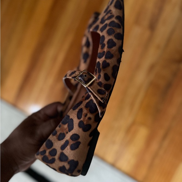 Leopard Print Mary Jane Flats - Picture 2 of 4
